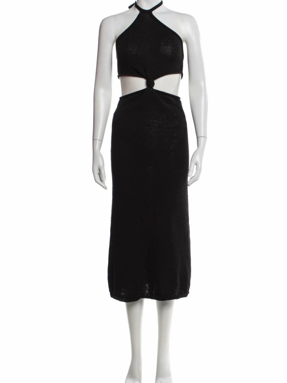 cult gaia Black Halter Cutout Midi Dress